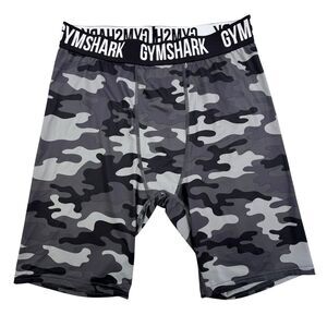 GYMSHARK Camo Shorts Men’s XL Gray 'Element Baselayer' Compression Workout Gym